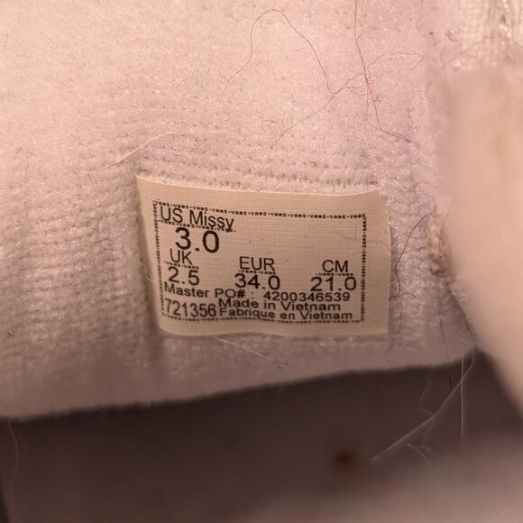 White Vans Barely Worn Size 3 Missy - Picture 4 of 6